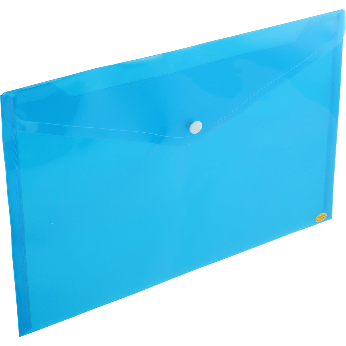 Protect-E-Lope Snap Document Envelope - Transparent Blue - Right Angle