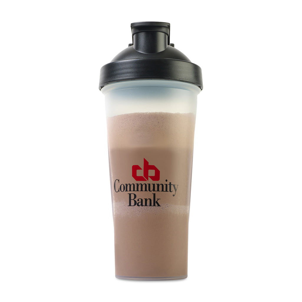 Protein Shaker Bottle with Steel Mixing Ball, 20 oz - Clear - View 3
