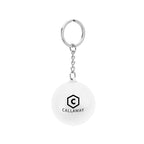 PU Keychain Stress Reliever, Round - White - Pad Print