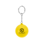 PU Keychain Stress Reliever, Round - Yellow - Pad Print