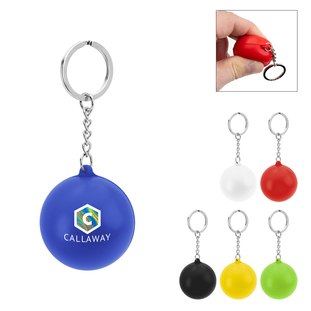 PU Keychain Stress Reliever, Round