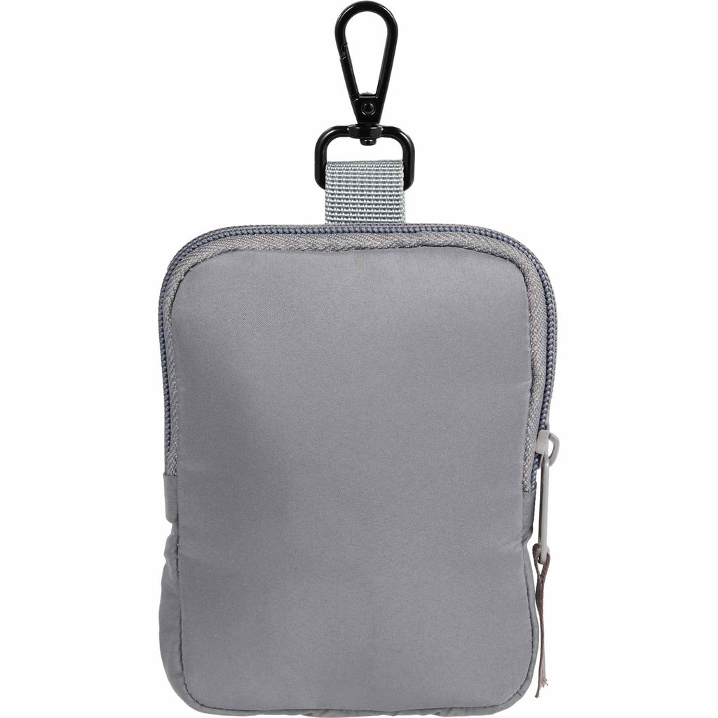 Puffer Clip-On Pouch in Recycled Fabric, Small Transfer - Gray - Back