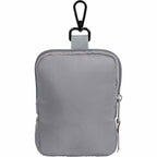 Puffer Clip-On Pouch in Recycled Fabric, Small Transfer - Gray - Back