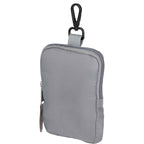 Puffer Clip-On Pouch in Recycled Fabric, Small Transfer - Gray - Left Angle