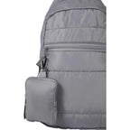 Puffer Clip-On Pouch in Recycled Fabric, Small Transfer - Gray - Propped Bag
