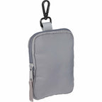 Puffer Clip-On Pouch in Recycled Fabric, Small Transfer - Gray - Right Angle