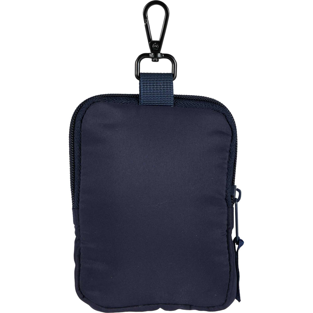 Puffer Clip-On Pouch in Recycled Fabric, Small Transfer - Navy - Back
