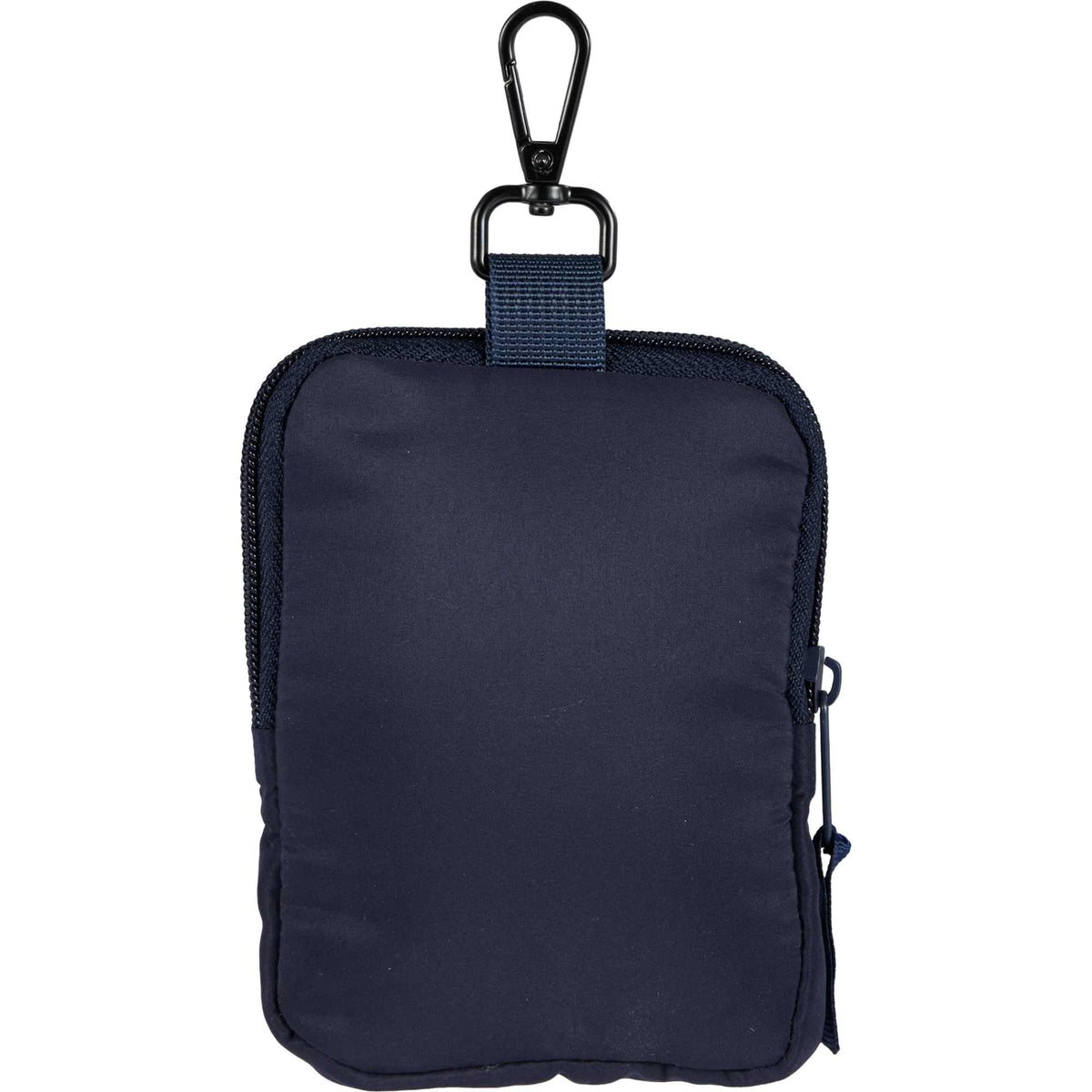 Puffer Clip-On Pouch in Recycled Fabric, Small Transfer - Navy - Back