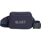 Puffer Fanny Pack in Quilted Recycled Fabric Embroidery - Navy - Front