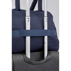 Puffer Quilted Duffel Bag in Recycled PET Embroidery - Navy - Trolley