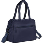 Puffer Quilted Duffel Bag in Recycled PET Transfer - Navy - Right Angle