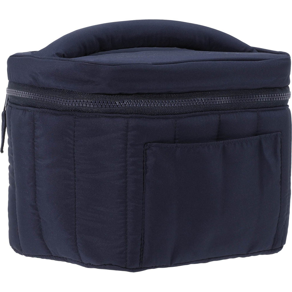 Puffer Quilted Lunch Cooler for 9 Cans Embroidery - Navy - Right Angle