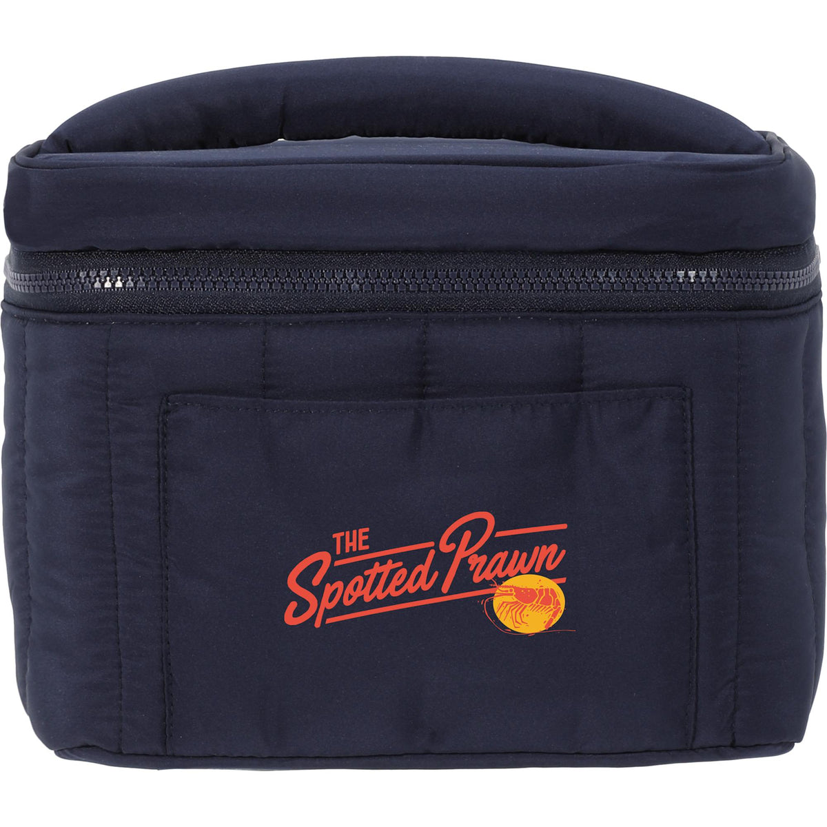 Puffer Quilted Lunch Cooler for 9 Cans Transfer - Navy - Front