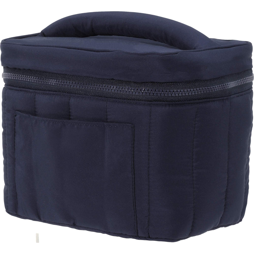 Puffer Quilted Lunch Cooler for 9 Cans Transfer - Navy - Left Angle