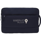 Puffer Quilted Recycled Laptop Sleeve, 15 Inch Embroidery - Navy - Front
