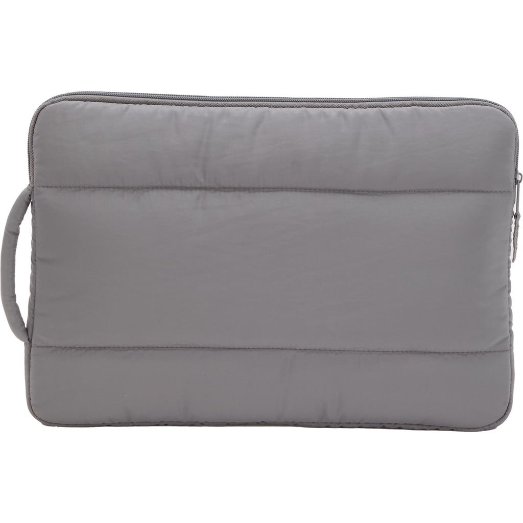 Puffer Quilted Recycled Laptop Sleeve, 15 Inch Transfer - Gray - Back