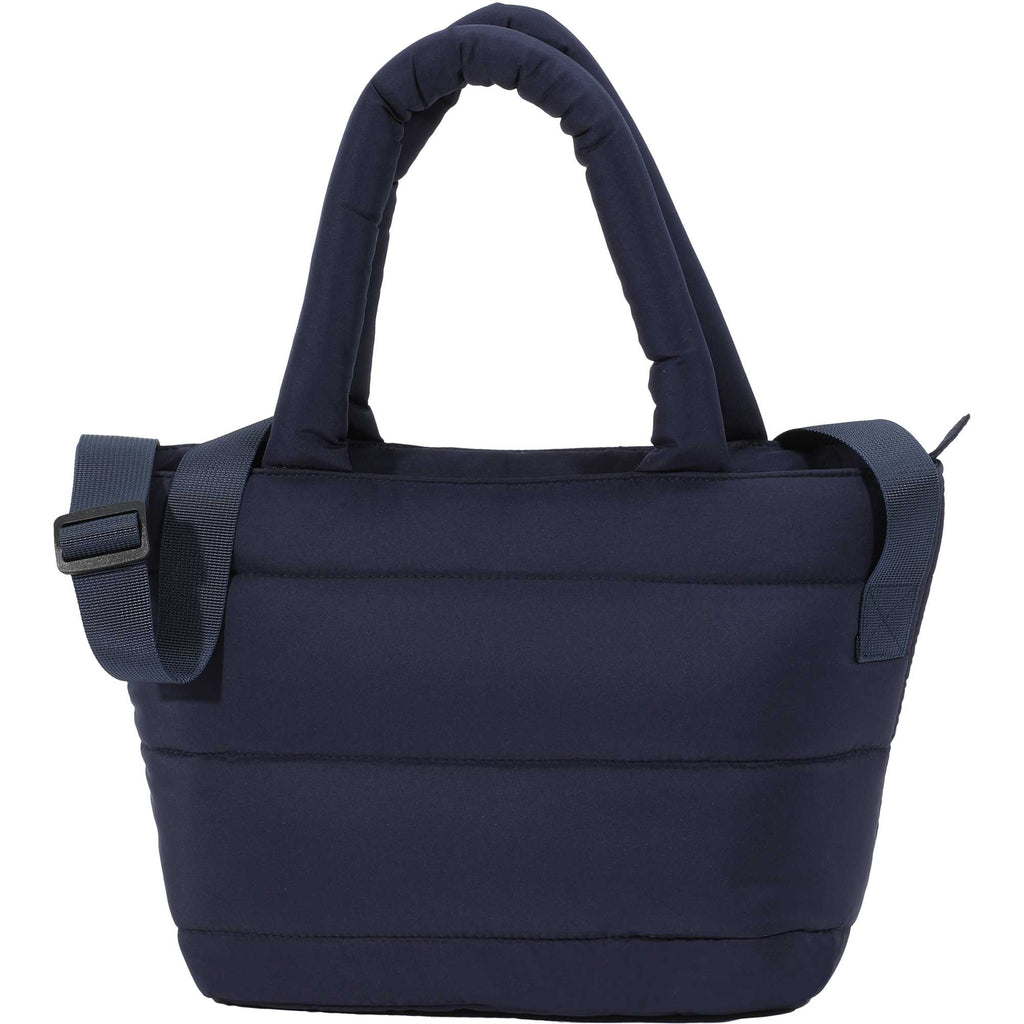 Puffer Quilted Tote Cooler for 9 Cans Transfer - Navy - Back