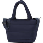 Puffer Quilted Tote Cooler for 9 Cans Transfer - Navy - Back