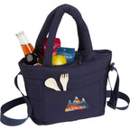 Puffer Quilted Tote Cooler for 9 Cans Transfer - Navy - Propped
