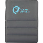 Puffer Quilted Zippered Padfolio Transfer - Gray - Front