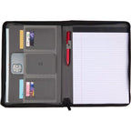 Puffer Quilted Zippered Padfolio Transfer - Gray - Propped 2