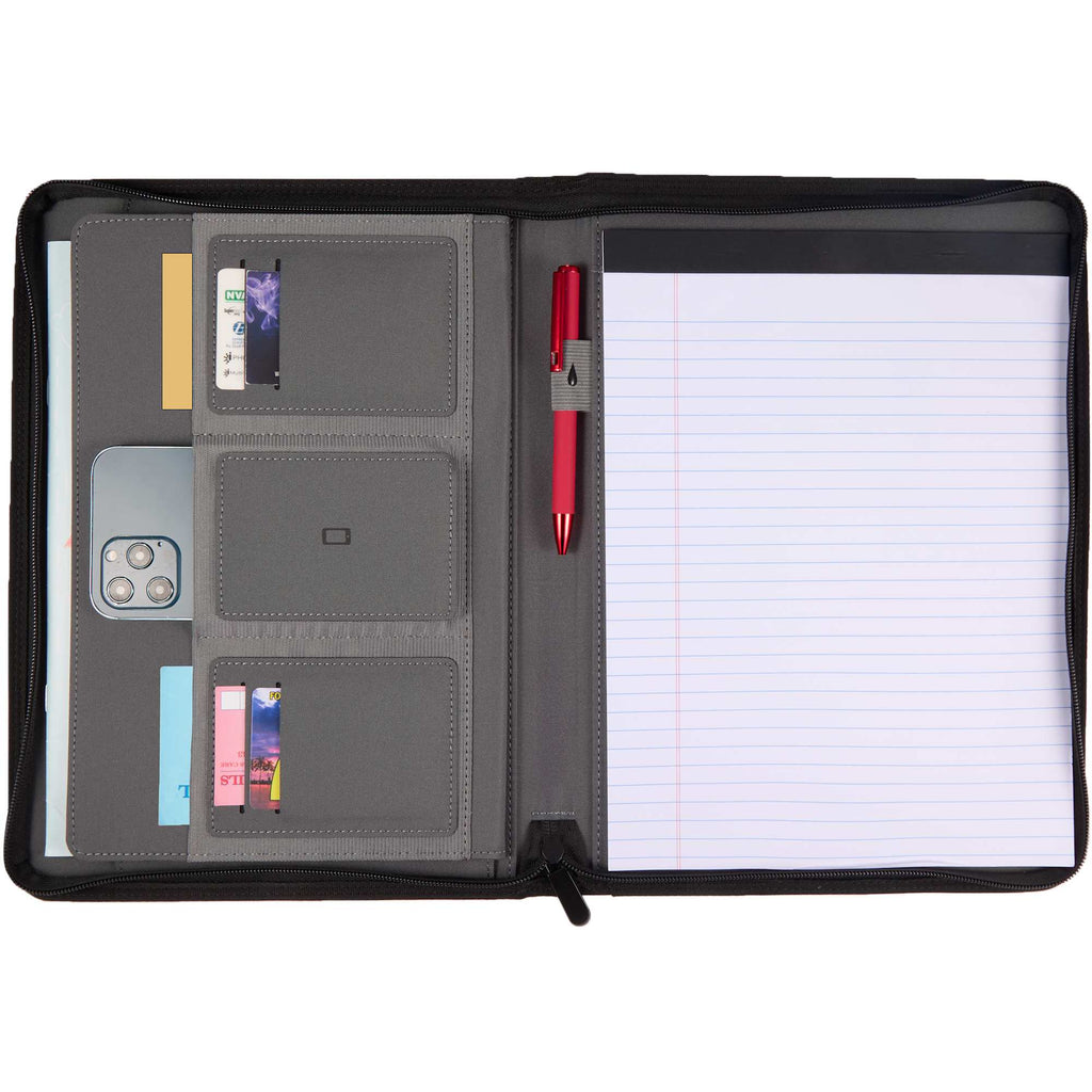 Puffer Quilted Zippered Padfolio Transfer - Gray - Propped