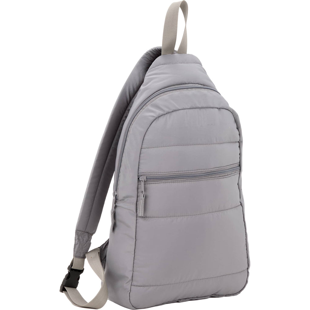 Puffer Sling Bag in Quilted Recycled PET Transfer - Gray - Right Angle