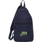 Puffer Sling Bag in Quilted Recycled PET Transfer - Navy - Front