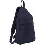 Puffer Sling Bag in Quilted Recycled PET Transfer - Navy - Right Angle