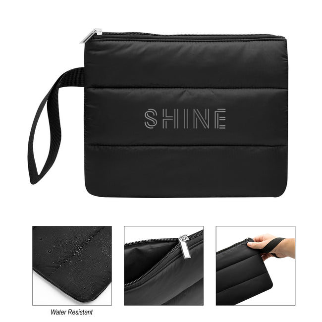 Puffer Wristlet Pouch, Luxe