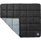 Puffy Nylon Outdoor Blanket, 50 x 60 Inches Embroidery - Black/Gray - Front