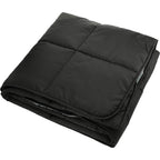 Puffy Nylon Outdoor Blanket, 50 x 60 Inches Embroidery - Black/Gray - Left Angle 2