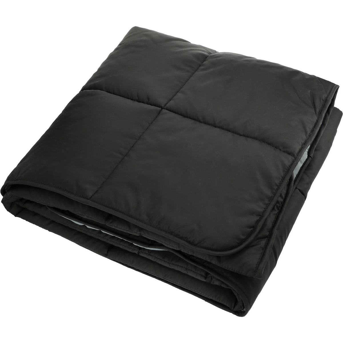 Puffy Nylon Outdoor Blanket, 50 x 60 Inches Embroidery - Black/Gray - Left Angle 2