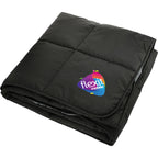 Puffy Nylon Outdoor Blanket, 50 x 60 Inches Full Color - Black/Gray - Left Angle