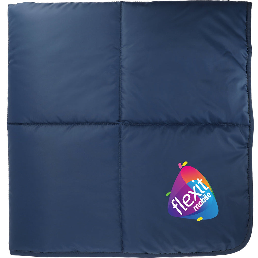 Puffy Nylon Outdoor Blanket, 50 x 60 Inches Full Color - Navy/Gray - Front 2