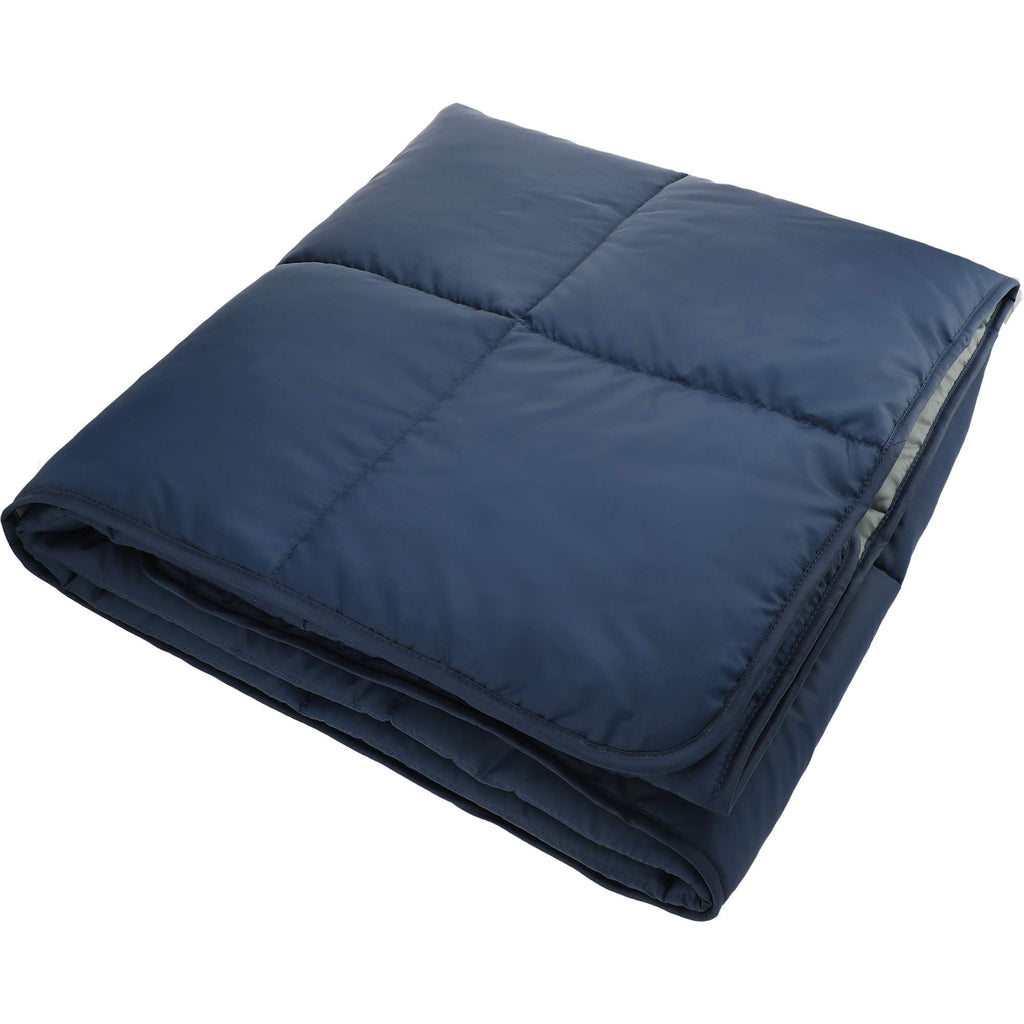 Puffy Nylon Outdoor Blanket, 50 x 60 Inches Full Color - Navy/Gray - Left Angle 2