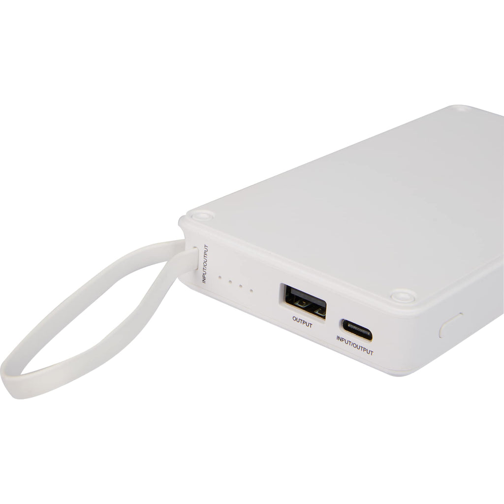 Pure Power Fast Charging Power Bank, 10,000 mAh 35W Full Color - White - Ports