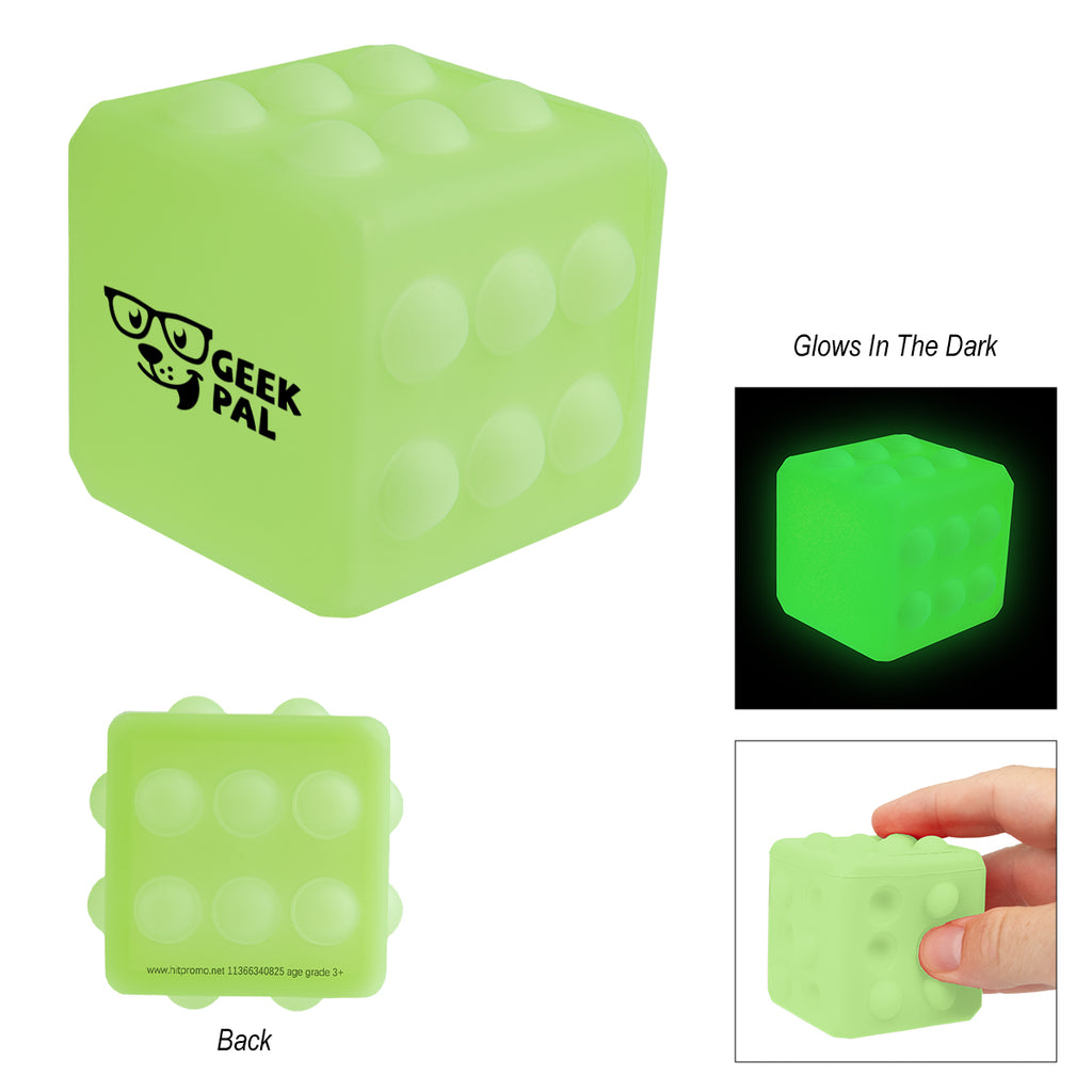 Push Pop Cube That Glows in the Dark - Pad Print