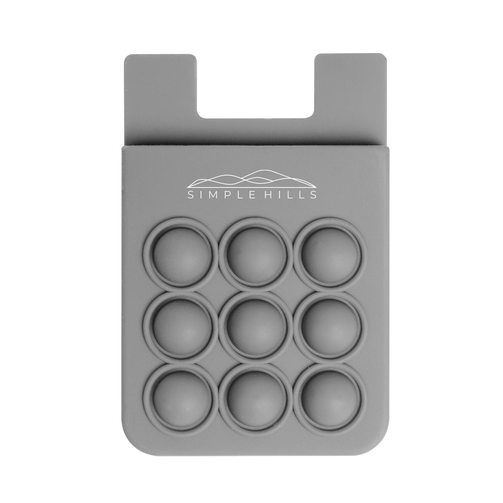 Push Pop Fidget Phone Wallet - Gray - Silk Screen