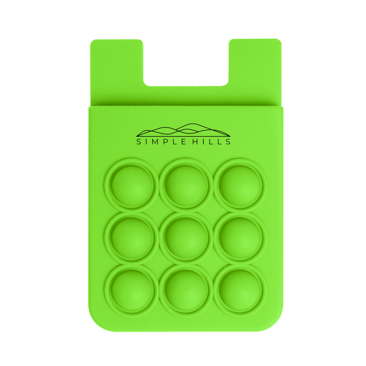 Push Pop Fidget Phone Wallet - Lime Green - Silk Screen
