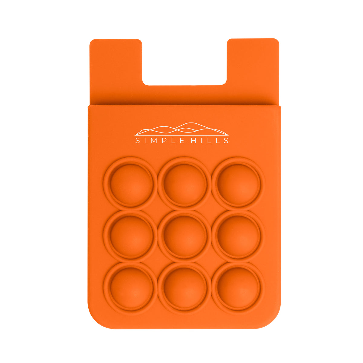 Push Pop Fidget Phone Wallet - Orange - Silk Screen