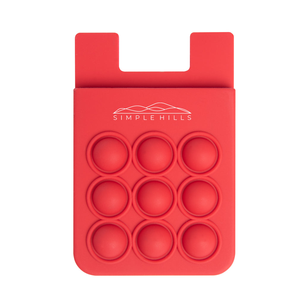 Push Pop Fidget Phone Wallet - Red - Silk Screen