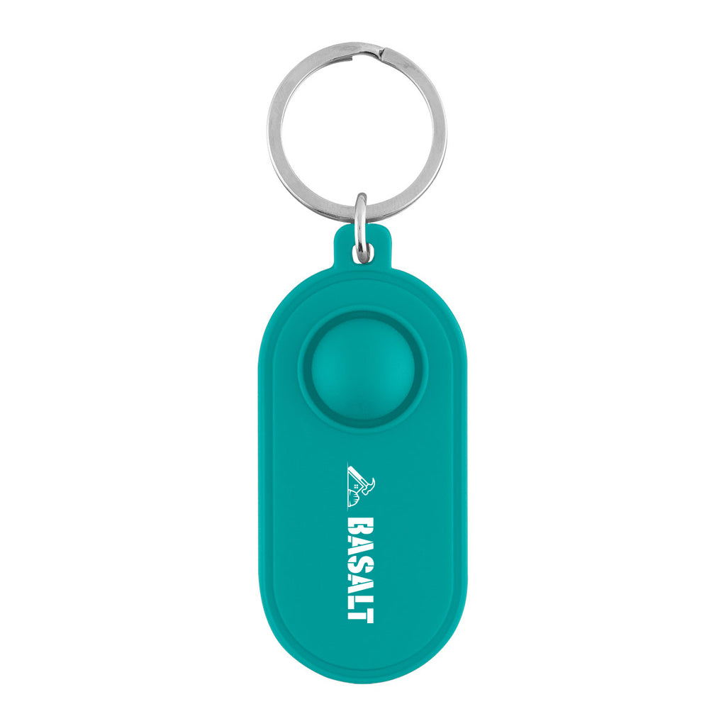 Push Pop Key Tag Stress Reliever - Teal - Silk Screen