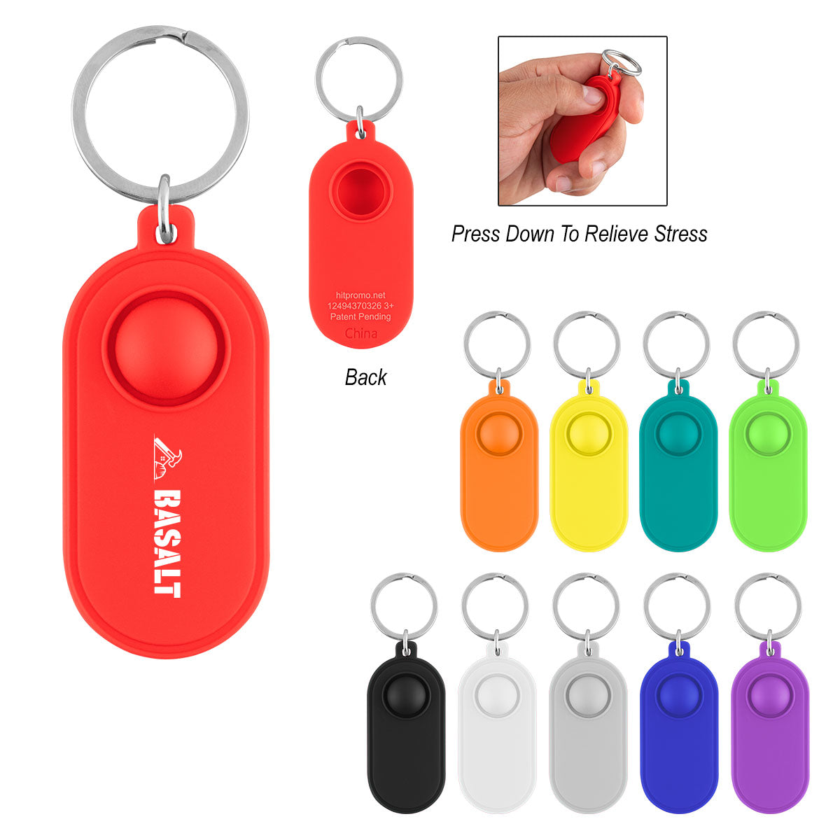 Push Pop Key Tag Stress Reliever