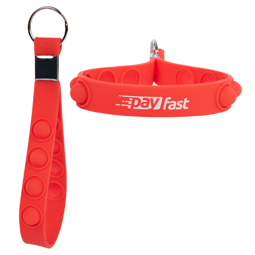 Push Pop Keychain Stress Reliever - Red - Silk Screen