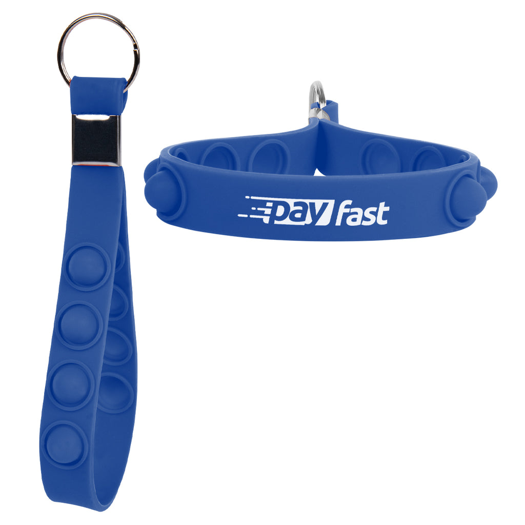 Push Pop Keychain Stress Reliever - Royal Blue - Silk Screen