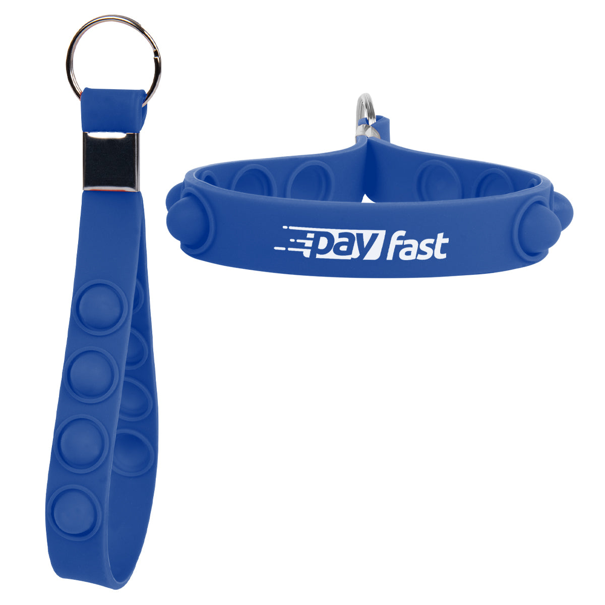 Push Pop Keychain Stress Reliever - Royal Blue - Silk Screen