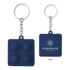 Push Pop Keychain Stress Reliever, Square - Navy - Pad Print