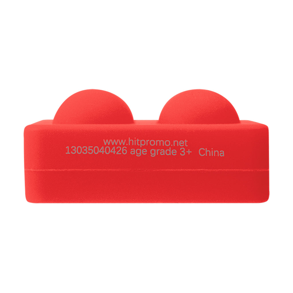 Push Pop Keychain Stress Reliever, Square - Red - Bottom