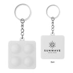 Push Pop Keychain Stress Reliever, Square - White - Pad Print